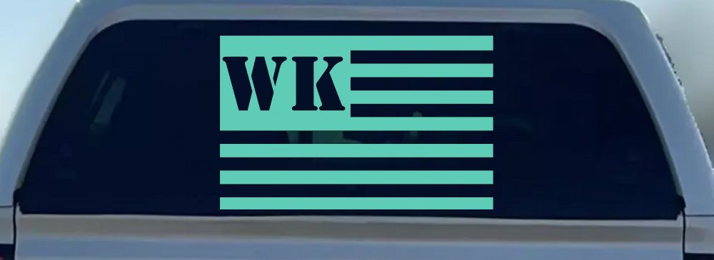 Jeep WK American USA Flag Right Off Road Car or Truck Window Decal Sticker (Mint)