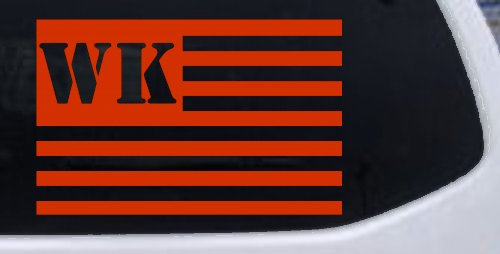 Jeep WK American USA Flag Right Off Road Car or Truck Window Decal Sticker (Orange Red)