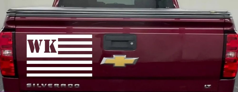 Jeep WK American USA Flag Right Off Road Car or Truck Window Decal Sticker (White)