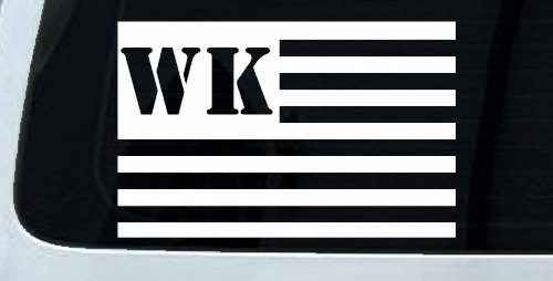 Jeep WK American USA Flag Right Off Road Car or Truck Window Decal Sticker (White)