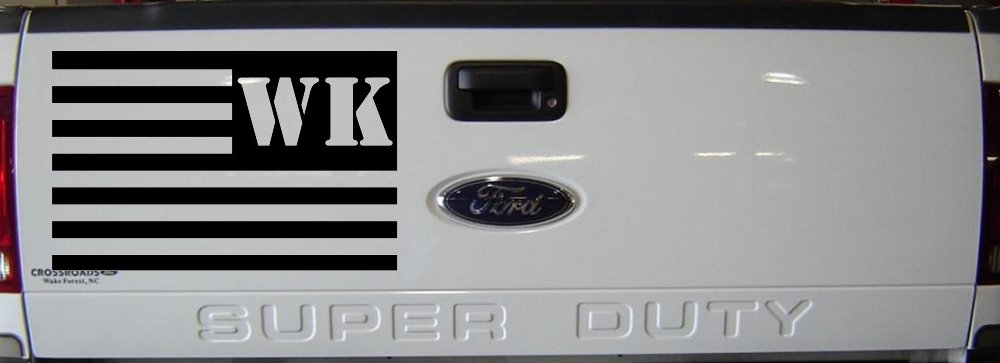 Jeep WK American USA Flag Left Off Road Car or Truck Window Decal Sticker (Black)