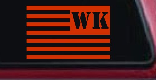 Jeep WK American USA Flag Left Off Road Car or Truck Window Decal Sticker (Orange Red)