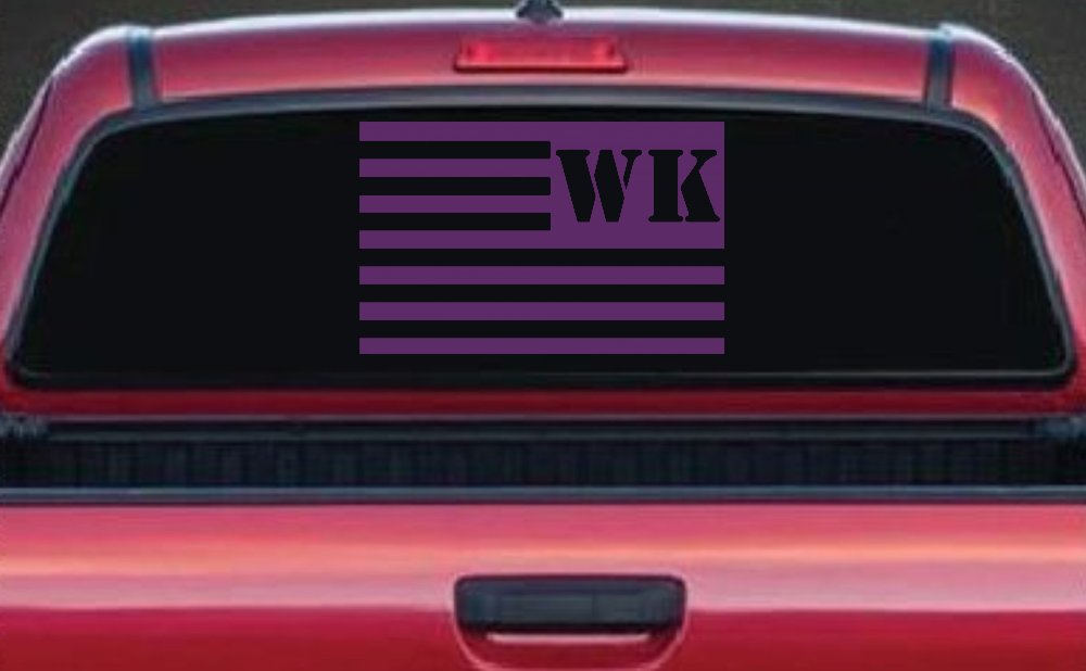 Jeep WK American USA Flag Left Off Road Car or Truck Window Decal Sticker (Violet)
