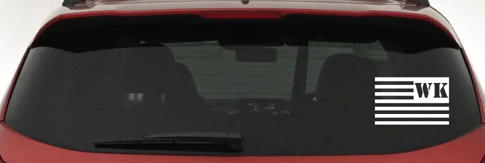 Jeep WK American USA Flag Left Off Road Car or Truck Window Decal Sticker (White)