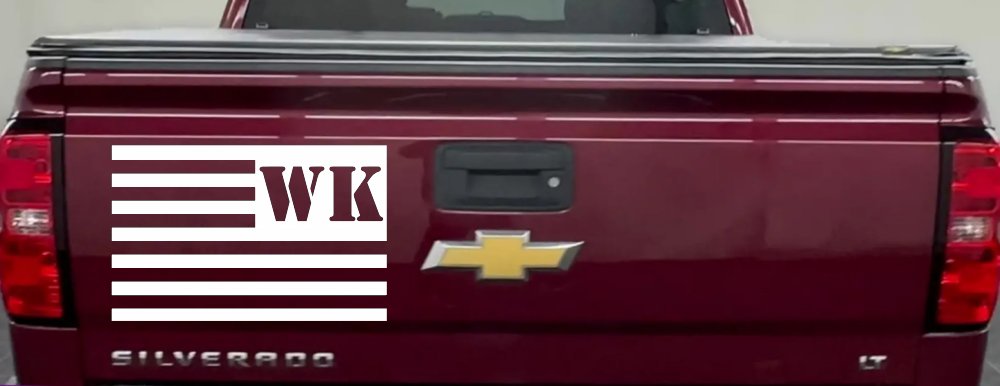 Jeep WK American USA Flag Left Off Road Car or Truck Window Decal Sticker (White)