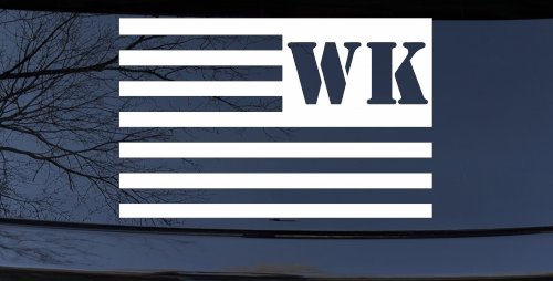 Jeep WK American USA Flag Left Off Road Car or Truck Window Decal Sticker (White)