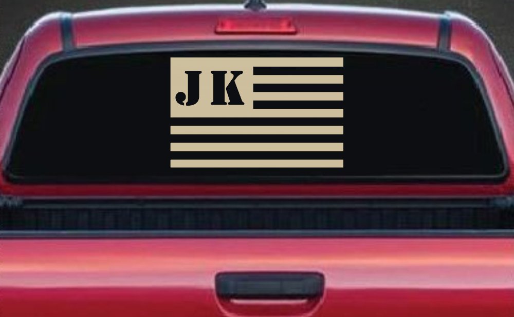 Jeep JK American USA Flag Right Off Road Car or Truck Window Vinyl Decal Sticker (Desert Sand)