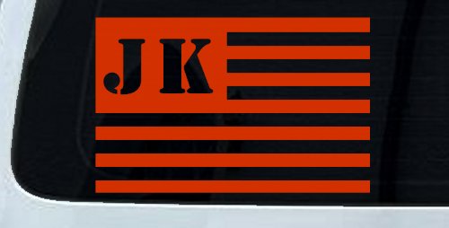 Jeep JK American USA Flag Right Off Road Car or Truck Window Decal Sticker (Orange Red)