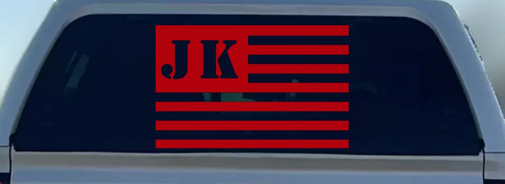 Jeep JK American USA Flag Right Off Road Car or Truck Window Decal Sticker