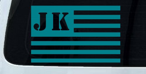 Jeep JK American USA Flag Right Off Road Car or Truck Window Decal Sticker (Turquoise Blue)