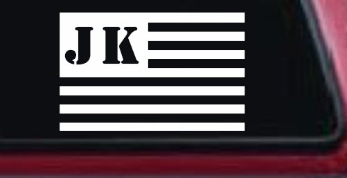 Jeep JK American USA Flag Right Off Road Car or Truck Window Decal Sticker (White)