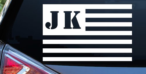 Jeep JK American USA Flag Right Off Road Car or Truck Window Vinyl Decal Sticker (White)