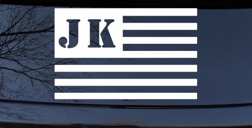 Jeep JK American USA Flag Right Off Road Car or Truck Window Vinyl Decal Sticker (White)