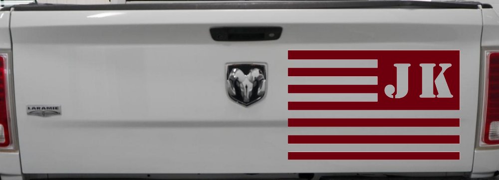 Jeep JK American USA Flag Left Off Road Car or Truck Window Decal Sticker (Burgundy)