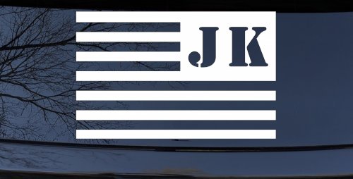 Jeep JK American USA Flag Left Off Road Car or Truck Window Decal Sticker (White)