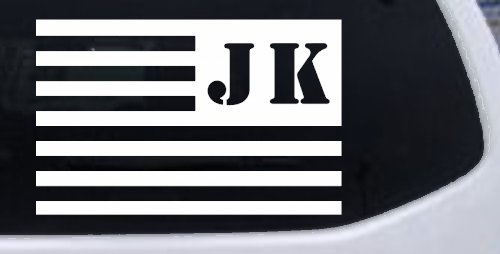 Jeep JK American USA Flag Left Off Road Car or Truck Window Decal Sticker (White)