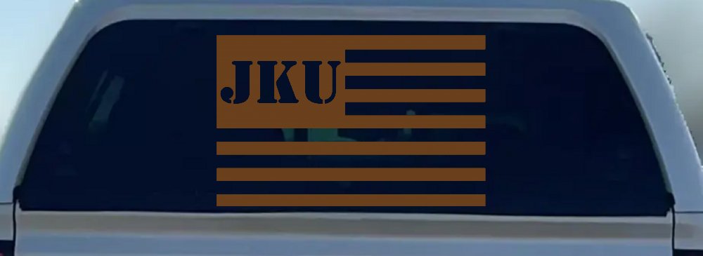 Jeep JKU American USA Flag Right Off Road Car or Truck Window Decal Sticker (Copper)