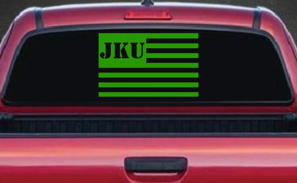 Jeep JKU American USA Flag Right Off Road Car or Truck Window Decal Sticker