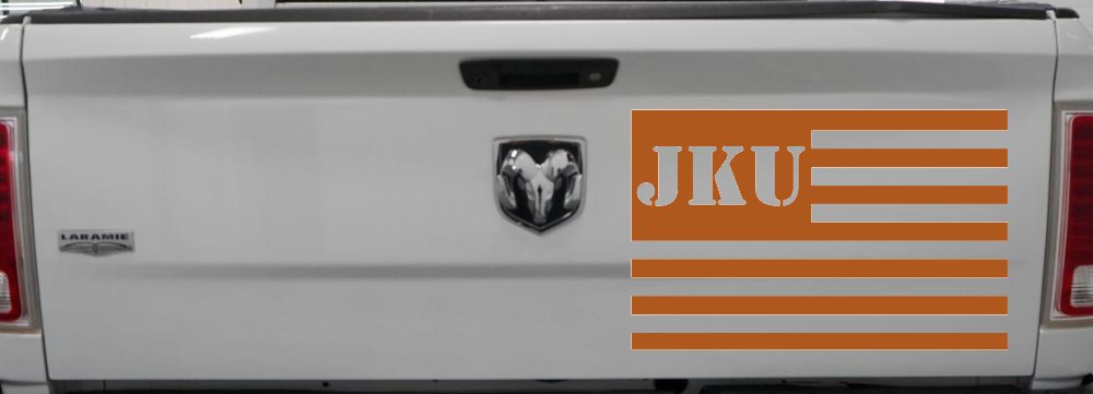 Jeep JKU American USA Flag Right Off Road Car or Truck Window Vinyl Decal Sticker (Nut Brown)