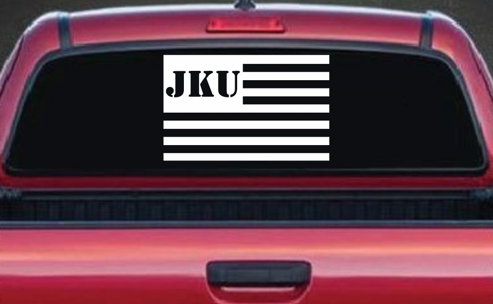 Jeep JKU American USA Flag Right Off Road Car or Truck Window Decal Sticker