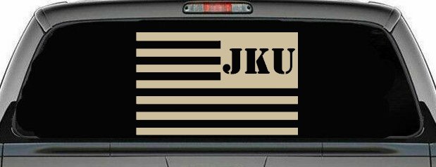 Jeep JKU American USA Flag Left Off Road Car or Truck Window Decal Sticker