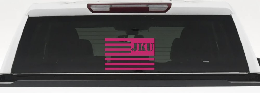 Jeep JKU American USA Flag Left Off Road Car or Truck Window Decal Sticker (Hot Pink)