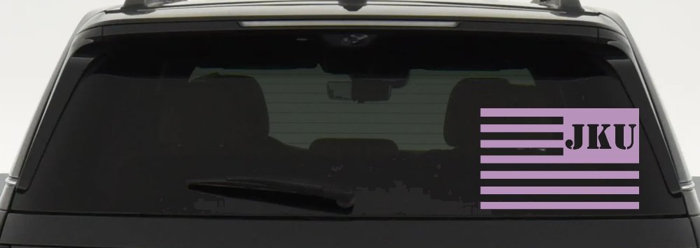Jeep JKU American USA Flag Left Off Road Car or Truck Window Decal Sticker (Lilac)