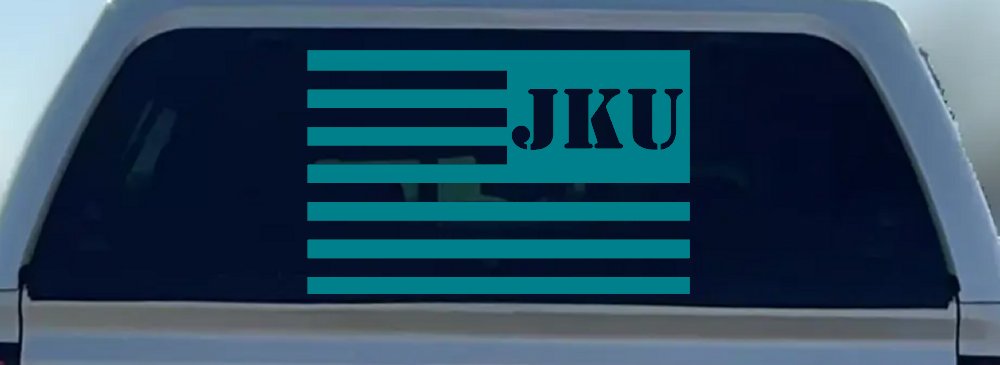 Jeep JKU American USA Flag Left Off Road Car or Truck Window Decal Sticker