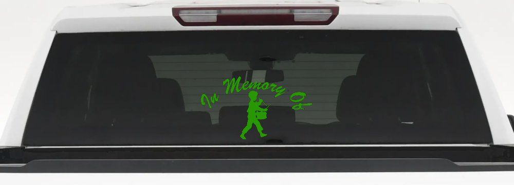 In memory Of Little Drummer Boy Car or Truck Window Decal Sticker (Lime)