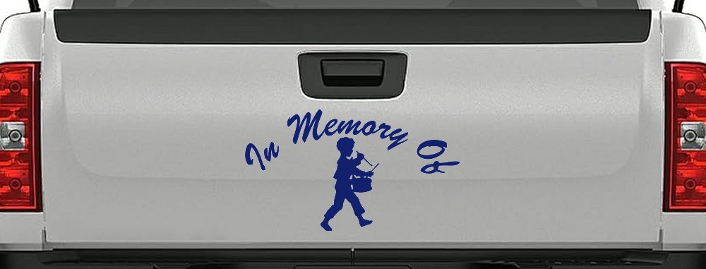 In memory Of Little Drummer Boy Car or Truck Window Decal Sticker (Navy)