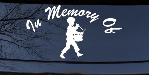 In memory Of Little Drummer Boy Car or Truck Window Vinyl Decal Sticker (White)