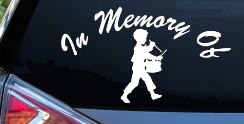 In memory Of Little Drummer Boy Car or Truck Window Vinyl Decal Sticker (White)