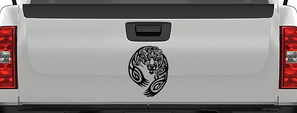 Tribal Indian native American Bear Western Car or Truck Window Decal Sticker (Black)