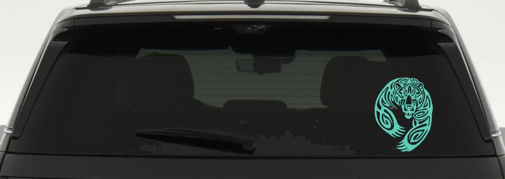 Tribal Indian native American Bear Western Car or Truck Window Vinyl Decal Sticker (Mint)