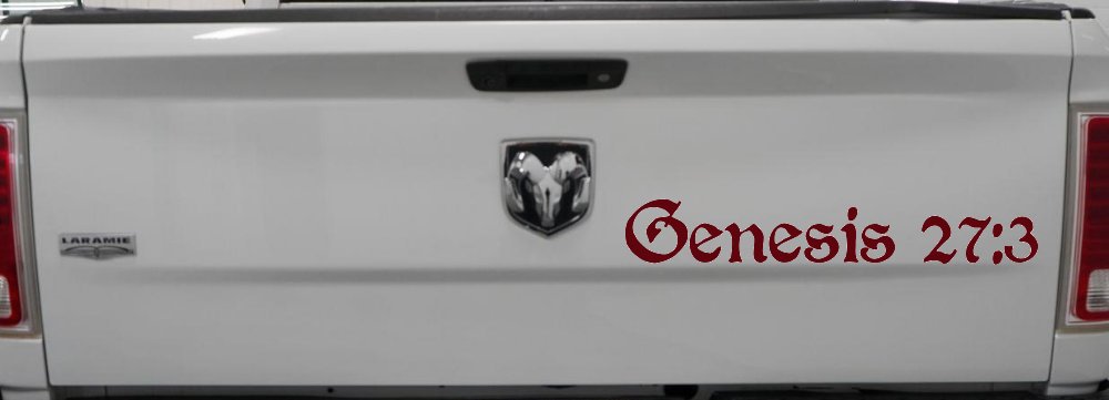 Genesis 27:3 Christian Car or Truck Window Decal Sticker