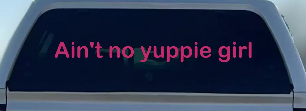 Ain't no yuppie girl Car or Truck Window Decal Sticker