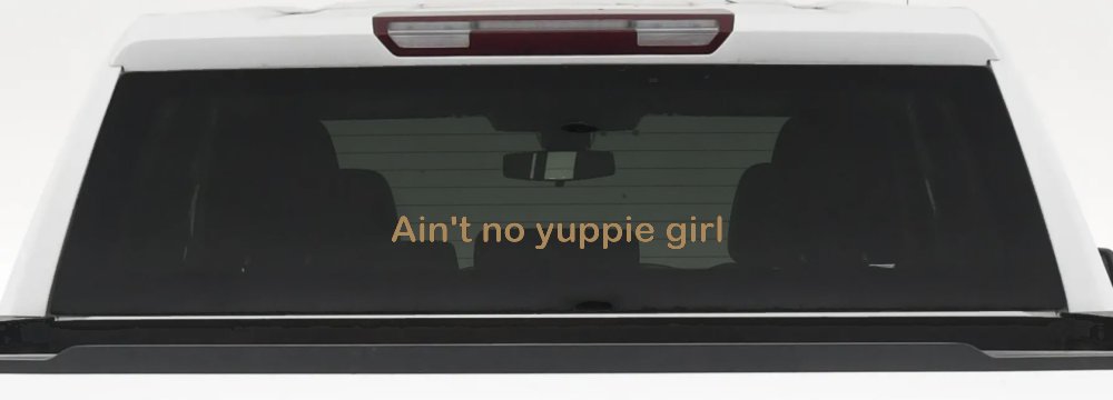 Ain't no yuppie girl Car or Truck Window Decal Sticker