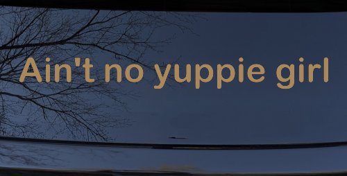 Ain't no yuppie girl Car or Truck Window Vinyl Decal Sticker (Light Brown)