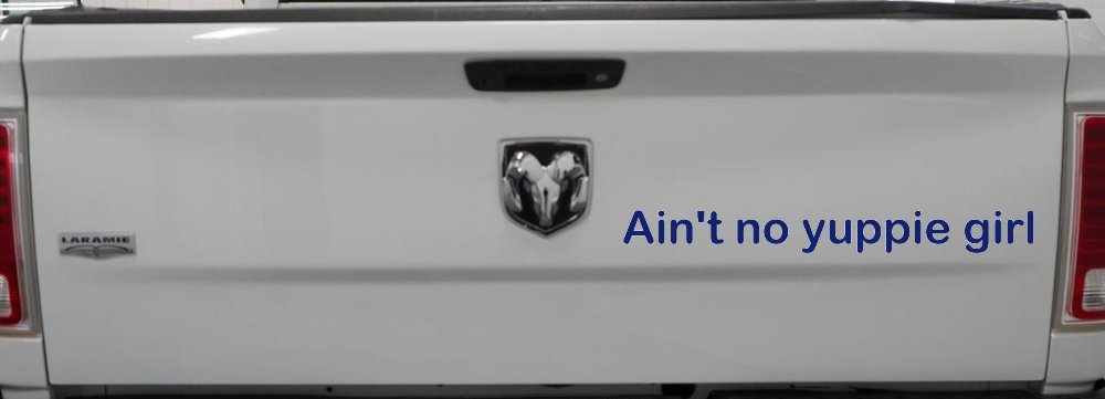 Ain't no yuppie girl Car or Truck Window Vinyl Decal Sticker (Navy)