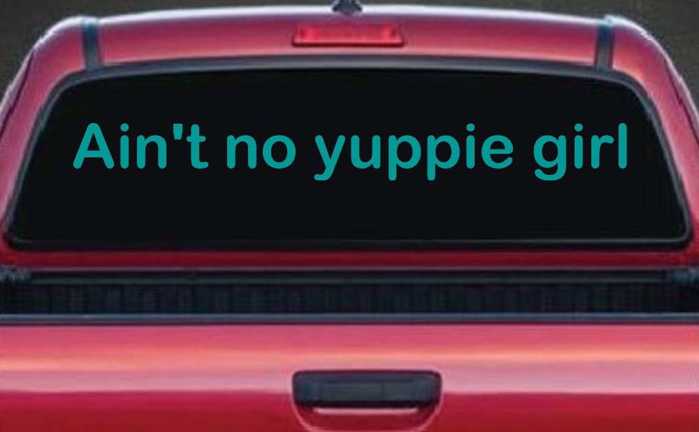 Ain't no yuppie girl Car or Truck Window Decal Sticker
