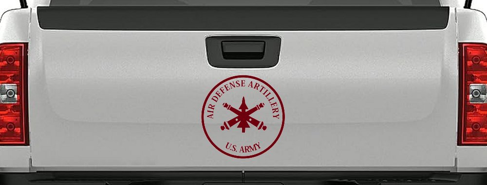 US Army Air Defense Artillery  Military Car or Truck Window Decal Sticker (Burgundy)
