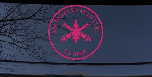 US Army Air Defense Artillery  Military Car or Truck Window Decal Sticker (Hot Pink)