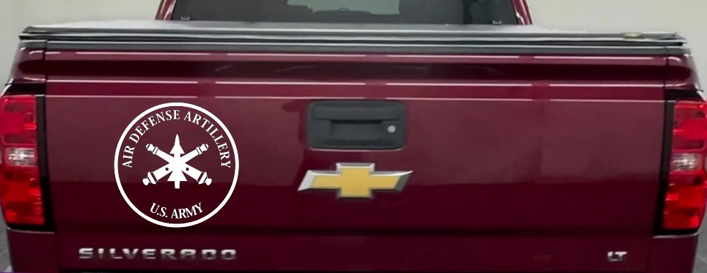US Army Air Defense Artillery  Military Car or Truck Window Decal Sticker (White)