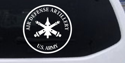 US Army Air Defense Artillery  Military Car or Truck Window Decal Sticker (White)