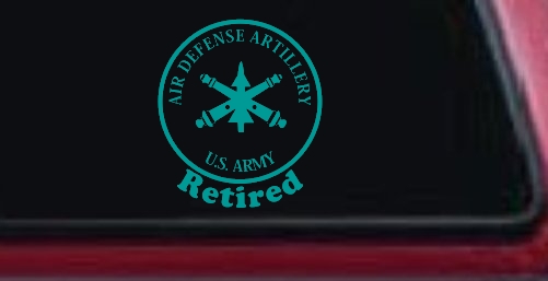 US Army Air Defense Artillery Retired Military Car or Truck Window Decal Sticker