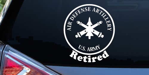 US Army Air Defense Artillery Retired Military Car or Truck Window Decal Sticker
