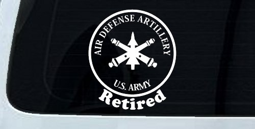 US Army Air Defense Artillery Retired Military Car or Truck Window Decal Sticker