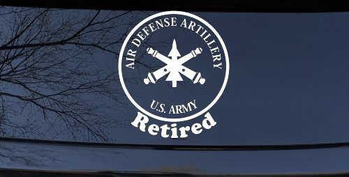 US Army Air Defense Artillery Retired Military Car or Truck Window Decal Sticker