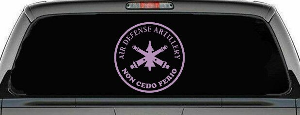 US Army Air Defense Artillery Non Cedo Ferio Military Car or Truck Window Decal Sticker (Lilac)
