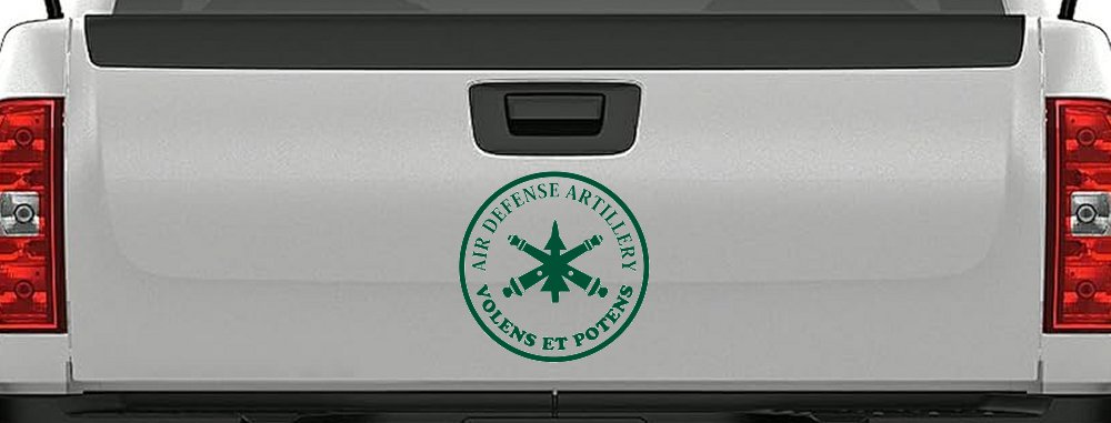 US Army Air Defense Artillery VOLENS ET POTENS Military Car or Truck Window Decal Sticker (Dark Green)